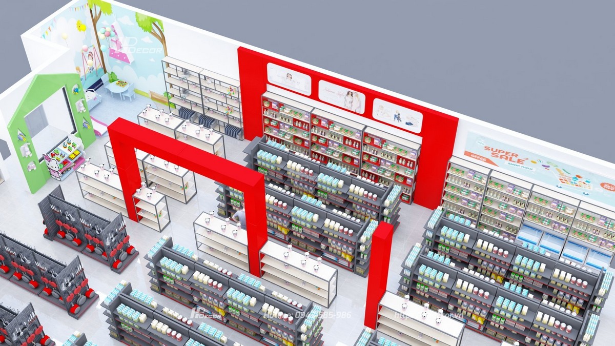 Thiết kế siêu thị cho anh Trung (50m2) tại tỉnh Vĩnh Phúc Thiet Ke Sieu Thi Vinh Phuc 02