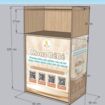 Tủ đề đồ cho bé được trưng bày tại bệnh viện