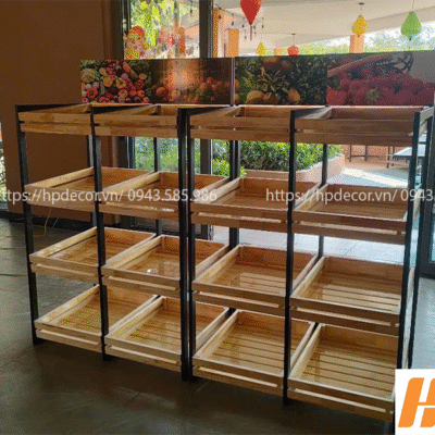 Thi công kệ bán hàng hoa quả sạch nhập khẩu KHQ01 Ke Ban Hang Hoa Qua Khq01 Anh3