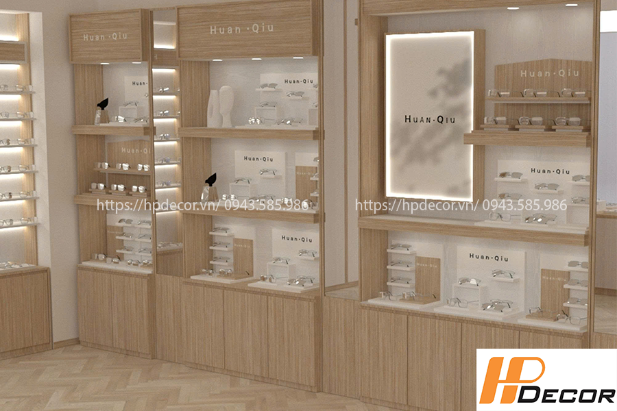 Thiết kế 3D và thi công cửa hàng kính mắt thời trang Thi Cong Cua Hang Kinh Mat 1